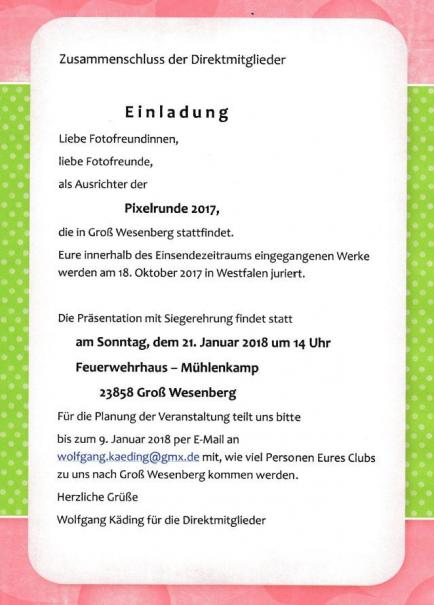 Einladung zur Pixelrunde 2017